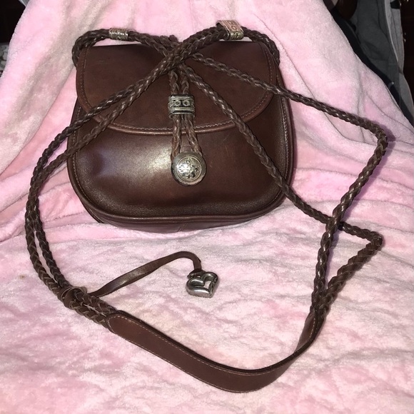 Brighton Bags Vintage Brighton Leather Bag With Silver Ornation And